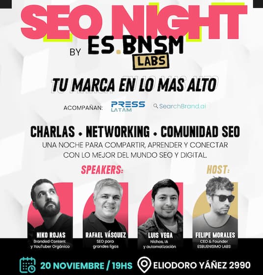 SEO Night Santiago 2025 - evento de SEO y marketing en Santiago de Chile